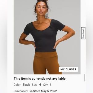 NWT Lululemon align tee